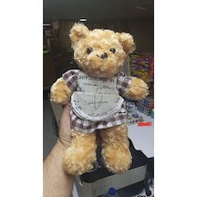 Oyuncak Peluş Kahverengi Elbiseli Ayıcık 30 Cm