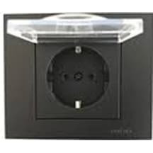 Ovivo Grano Siyah Kapaklı Topraklı Priz+Çerçeveli