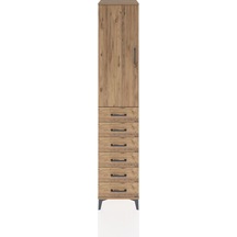 Hyperion Dolap 2 Raflı 6 Çekmeceli Tek Askılı 44x44x221 Çam-çam Çam