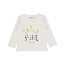 Civil Girls Selfie Baskılı 2-5 Yaş Sweatshirt Ekru