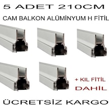 Katlanır Cam Balkon Fitilleri H Tip 8Mm Cama Göre 5 Adet
