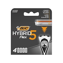 Bıc Hybrid 5 Flex 4'lü Yedek Tıraş Bıçağı Kartuşu 5 Bıçak , 5 Nano Teknolojik Titanyum Bıçak, E Vitamini İle Zenginleştirilmiş Geniş Kayganlaştırıcı Bant