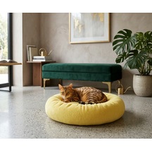 Brt Pet Peluş Simit Kedi Yatağı, Küçük Irk Köpek Yatağı, 55 Cm Çap