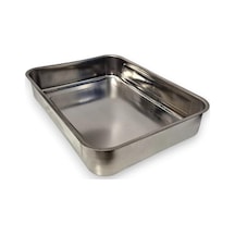 Derin Fırın Tepsisi Yoğurt Mayalama Paslanmaz Çelik Çok Amaçlı Dikdörtgen Metal Tava Saklama Kabı 36,5x26,5x6,5 Cm, 304 18/10 Kalite, Makinede Yıkanabilir, Gıdaya Uygun, Kolay Temizlenebilir Çok Renkli
