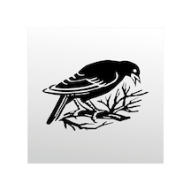 Folyo Sticker Daldaki Kuş 160cm Uzunluk Siyah