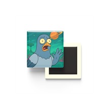Is This A Pigeon - 9x9 Cm Baskılı Kare Buzdolap Magneti