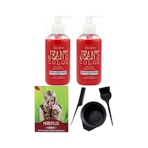 Jeans Color Saç Boyası Somon 250ml 2 Adet Saç Açıcı Ve Fluweel Saç Boya Seti
