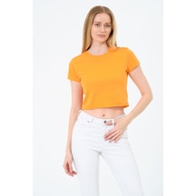 Kadın Kısa Kollu Oversize Crop Sari