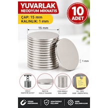 10 Adet 15x1 Mm Yuvarlak Neodyum Mıknatıs Güçlü İnce Magnet