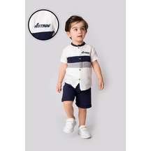 Marvello 12-18 Aylık Erkek Çocuk Garnili Kısa Kollu Takım %100 Pamuklu Yazlık Alt Üst Takım Çok Renkli