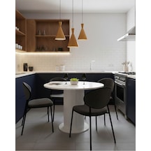 Güneş Model Mdf Ayaklı 90cm Çaplı Yuvarlak Yemek Masası Sandalye Yok Beyaz