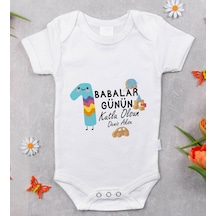 Bitmeyenkartus Bk Kids Isimli Ilk Babalar Günü Tasarımlı Bebek Body Zıbın - Mode (547901084) Beyaz