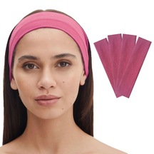 4lü Kadın Saç Bandı Bandana Pamuk Likralı Spor Headband Pembe M. Koyu Pembe