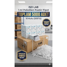 Pastör Pipet 5000 Adet / 1 Ml Plastik Damlalık - Ekonomik Koli