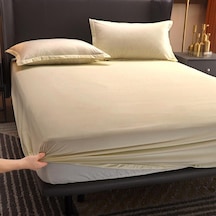 Sarı Yüksek Kaliteli Pamuklu Yatak Örtüsü Kaymaz Sabit Pamuklu Çarşaf Yatak Örtüsü Simmons Koruyucu Kapak 150cmx190cm Standard