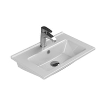 Turkuaz Seramik Cerastyle (Arte) Mobilya Uyumlu Etajerli Lavabo 55 x 36.5