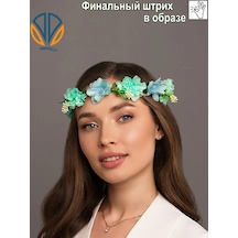 Ahouseall Kadınlar Ve Çocuklar İçin Parlak Çiçekli Taç 219515337 Turkuaz