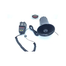 Tetra 7 Sesli Mikrofonlu Megafonlu 12V Güçlü Polis Sireni