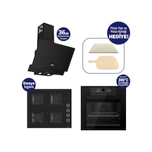 Ferre Italıano Pızzart 3'lü Ankastre Set Siyah + Pizza Taşı & Küreği