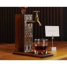 Bk Gift Kişiye Özel Kabartma İsimli Musluklu Doğal Ahşap İçki Standı, Home Bar, Viski Çeşmesi, İçecek Dispenseri, Ahşap İçecek Çeşmesi-23