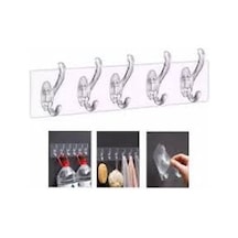 Şeffaf Güçlü Kendinden Yapışkanlı Kapı Duvar Askısı 6 x 6 CM 5'li