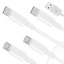 Alfais 4758 4 İn 1 Şarj Kablosu 2x Type-c 2x Micro Usb Çoklayıcı