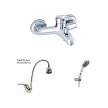 Erce Mix Spiralli Evye ve Banyo Bataryası duş Takımı Krom