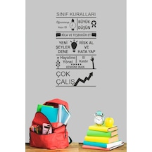 Sınıf Kuralları Dekoratif Duvar Sticker (58X32 Cm)