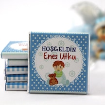 Dark Brown Hoşgeldin Bebek Çikolatası İsim Yazılabilen Hediye Çikolata EBK18 72 Adet
