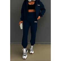 Josette Wrst Kışlık Hırka Eşofman Altı Alt Üst Takım - Lacivert Baskılı Fermuarlı Oversize Kapüşonlu Laciverthırkatkm Josette Wrst Kışlık Hırka Eşofman Altı Alt Üst Takım - Lacivert Baskılı Fermuarlı Oversize Kapüşonlu Laciverthırkatkm