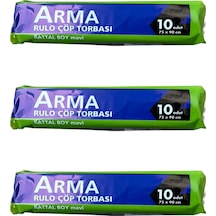 Arma Battal Boy 70 Lt. Mavi Çöp Torbası Poşeti - 75 X 90 Cm / 10 Adetlik 3 Rulo