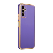 Samsung Galaxy Uyumlu M23 Kılıf Zore Kenarı Gold Renk Silikon Bark Kapak