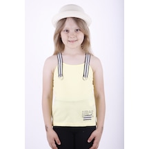 Toontoy Kids Toontoy Kız Çocuk Omuz Şerit Aksesuarlı Atlet Sarı