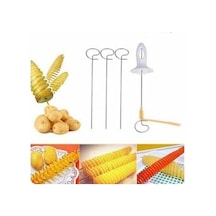 Spiral Patates Dilimleyici Seti, Paslanmaz Çelik Şişler Ve Kesici İle Patates Twister Makinesi