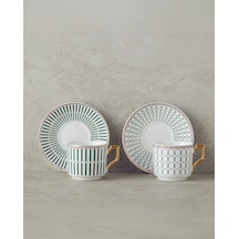 English Home Rabecca New Bone China Kahve Fincan Takımı 4 Parça 2 Kişilik Yeşil