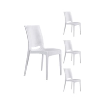 4 Adet Rattan Beyaz Sandalye / Balkon-bahçe-teras Beyaz