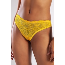 Etiler Collection Golshan Gcolors Brazillian Külot, Kadın Dantelli Sarı Brezilyan Külot Çok Renkli