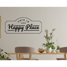 Bk Home Happy Place Tasarımlı Duvar Sticker-1