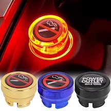 Araç Çakmaklık Yuvası Soketi Kapağı Sigara İçilmez Logolu 2.6x1.8cm Kırmızı Diğer