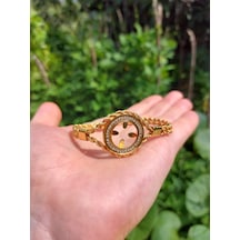 Gezergold Takı Çeyrek Çelik Zirkon Taşlı Bileklik 22ayar Altın Kaplama Bileklik Gezergold Takı Çeyrek Çelik Zirkon Taşlı Bileklik 22ayar Altın Kaplama Bileklik