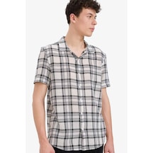 DeFacto Regular Fit Polo Yaka Kareli Yazlık Pamuklu Kısa Kollu Gömlek D7661AX25SPER42
