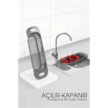 Zenvac Ayarlanabilir Sürgülü Lavabo Süzgeci Mutfak İçin Pratik Ve Şık Tasarım Gri 722439 Zenvac29 Renkli
