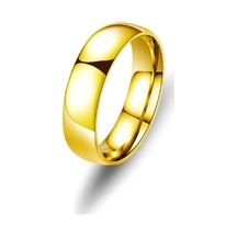 Altın Titanyum Çelik Yüzük 6mm Arcin Erişte Yüzükler Basit Vahşi El Aksesuarları 7