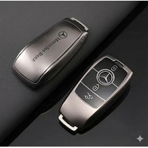 Mercedes E Seri 2017-2020 Uyumlu Smart 3 Buton Silikon Oto Anahtar Kumanda Kabı Kılıf Gri