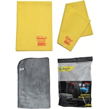 Polikur 3224 Mikrofiber Güderi Oto Kurulama Bezi Ve Spark 2316 Peluş Oto Kurulama Bezi 2'li Set