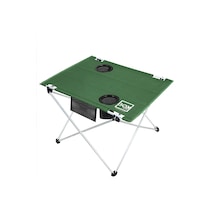 Box&Box Bardak Gözlü Omuz Askılı Katlanabilir Kumaş Kamp Masası Yeşil 57 x 43 x 48 Cm