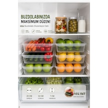 Porsima 4477 4'lü Şeffaf Buzdolabı Ve Dolap İçi Düzenleyici Organizer Seti 4 Lt 20x32x7 Cm