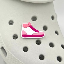 Crocs Terlik Süsü Ve Aksesuarı , Çanta Süsü Jibbitz 3d Ayakkabı 08 Görsel Logo Aksesuar Açık Pembe-fuşya-beyaz