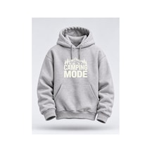 North Whiskers Camping Mode Baskılı Unisex Hoodie Kamp Ve Doğa Temalı Kapüşonlu Sweatshirt Gri - 936223096 Gri - 936223096 Gri