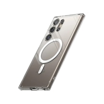 Samsung Galaxy  Uyumlu,  S24 Ultra Kılıf Magneticsafe Şeffaf Silikon - Şeffaf